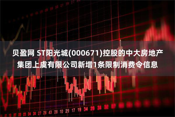 贝盈网 ST阳光城(000671)控股的中大房地产集团上虞有限公司新增1条限制消费令信息